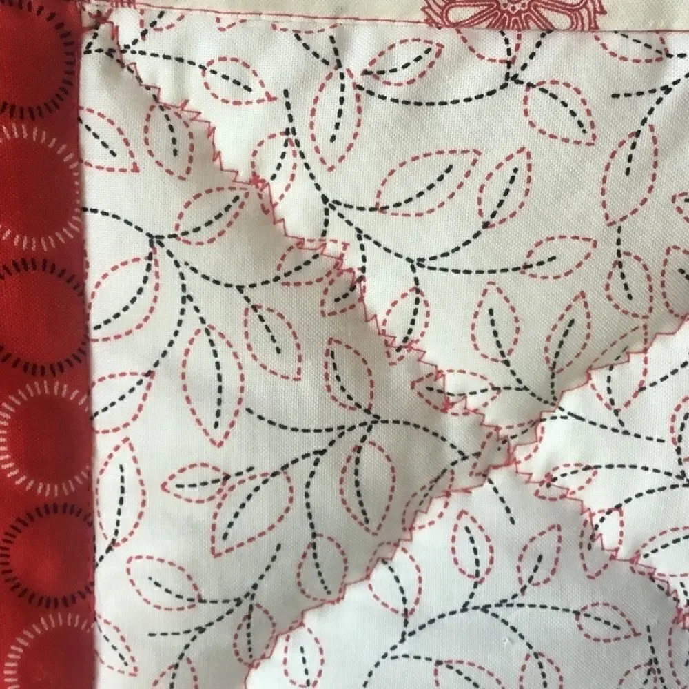 NWT Hand Crafted Red/Black/Grey/White Quilt